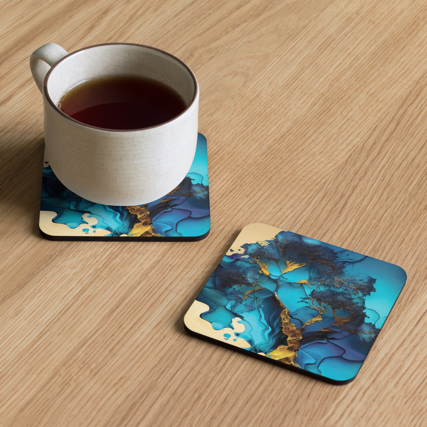 Posavasos de corcho árbol en tintas