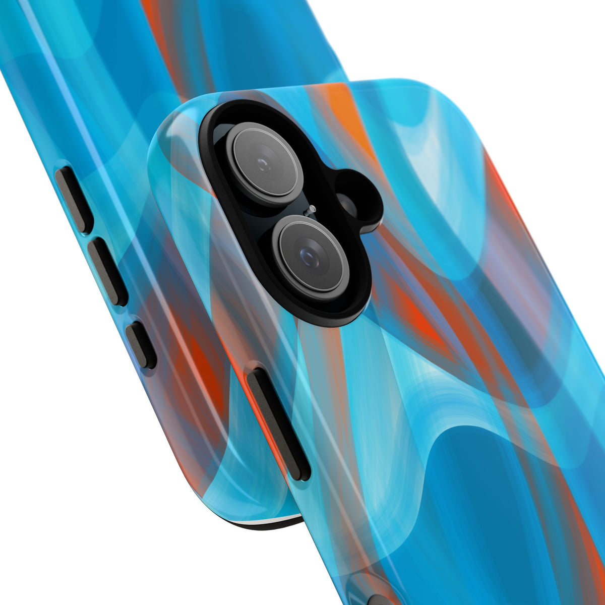 Blue Orange Abstract Phone Case — Swirl Art Tough Phone Cover