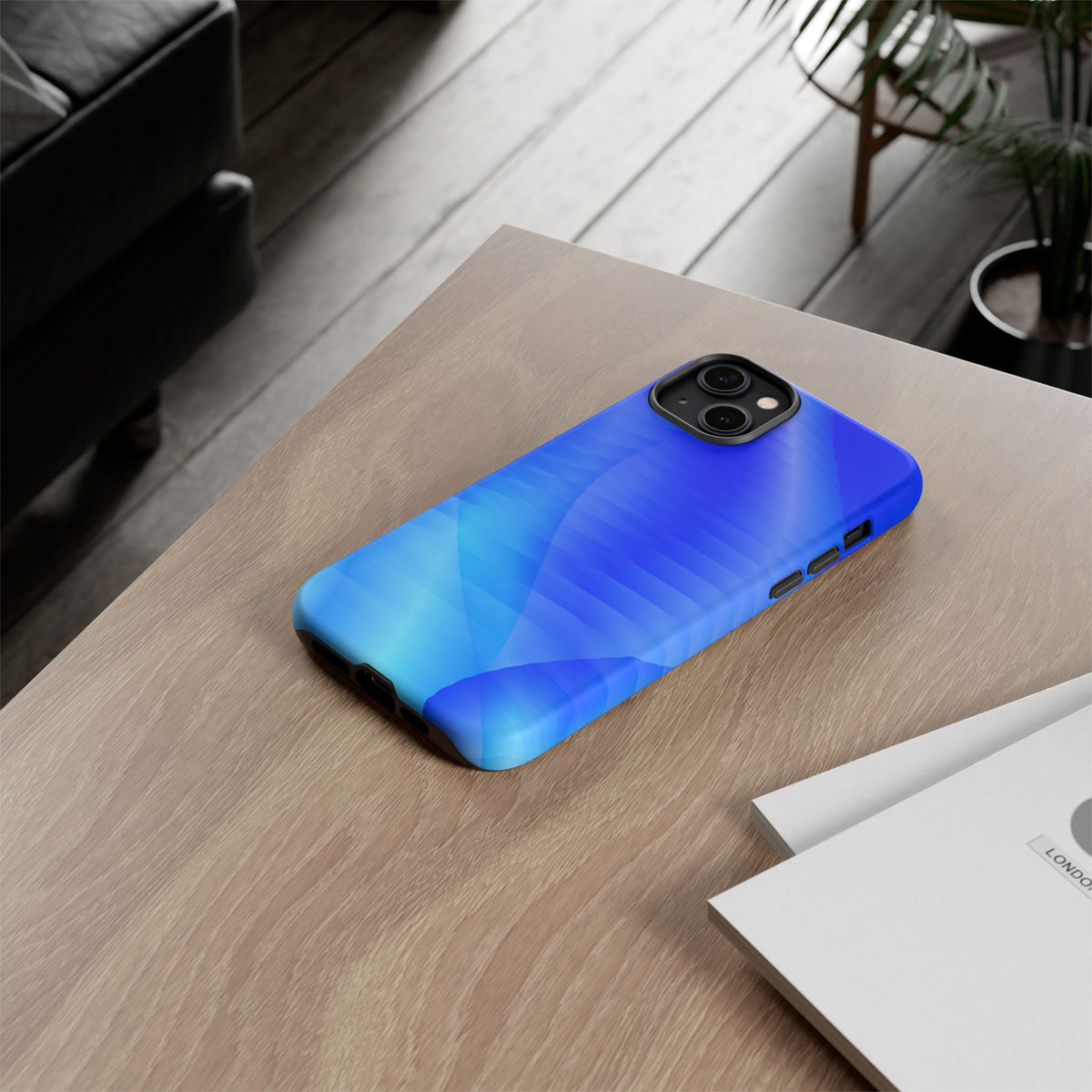 Phone Case — Blue Abstract Wave Tough Phone Case