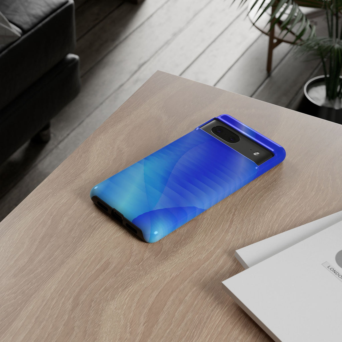 Phone Case — Blue Abstract Wave Tough Phone Case