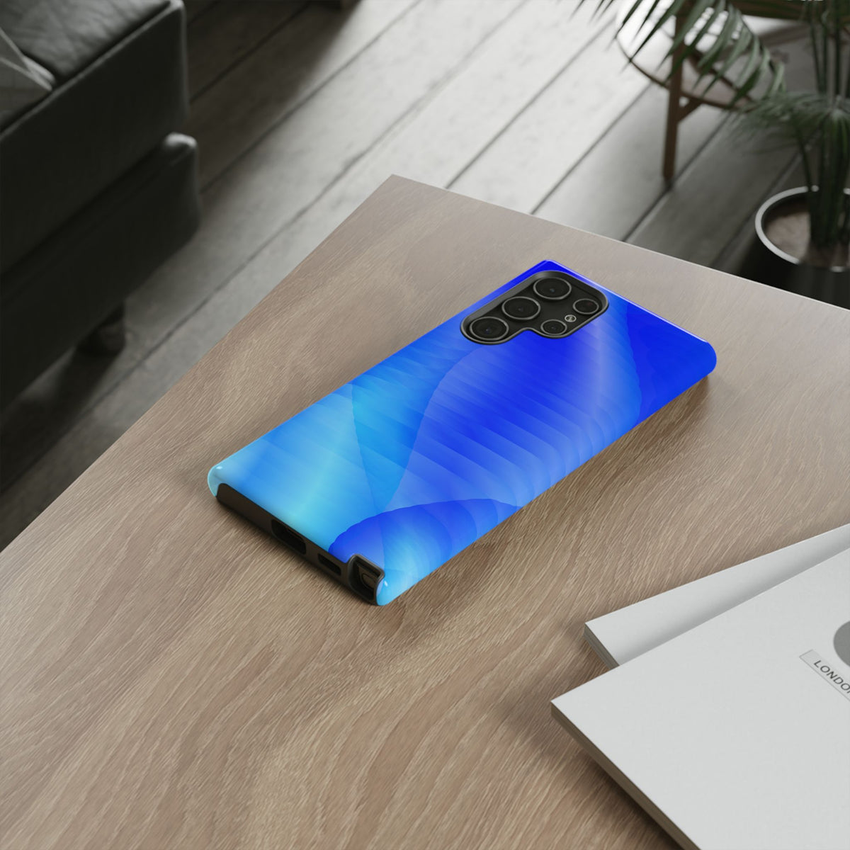 Phone Case — Blue Abstract Wave Tough Phone Case