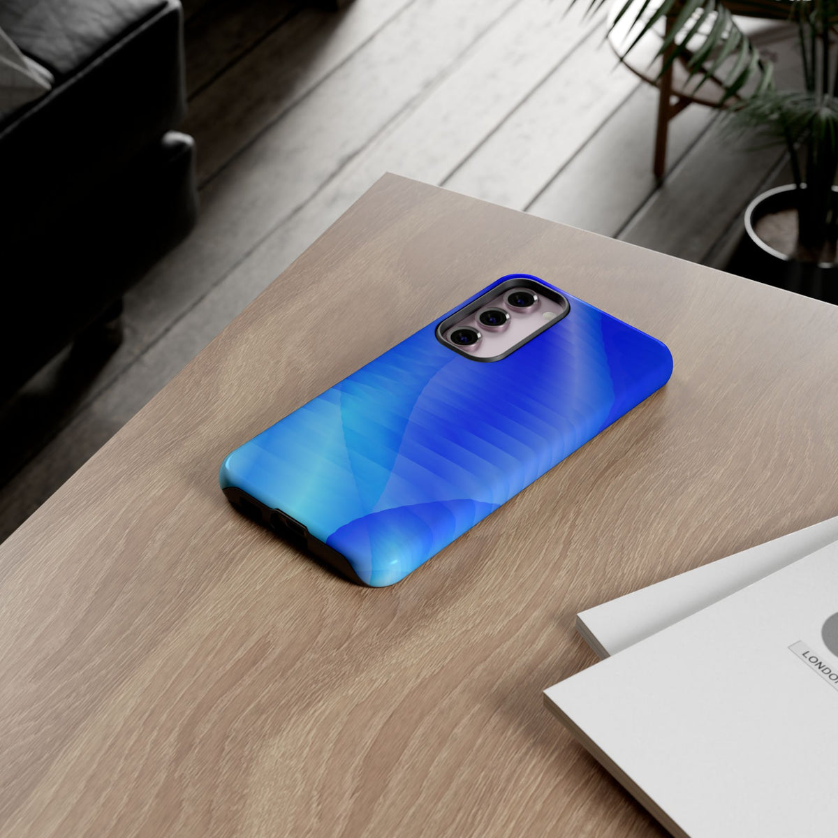 Phone Case — Blue Abstract Wave Tough Phone Case