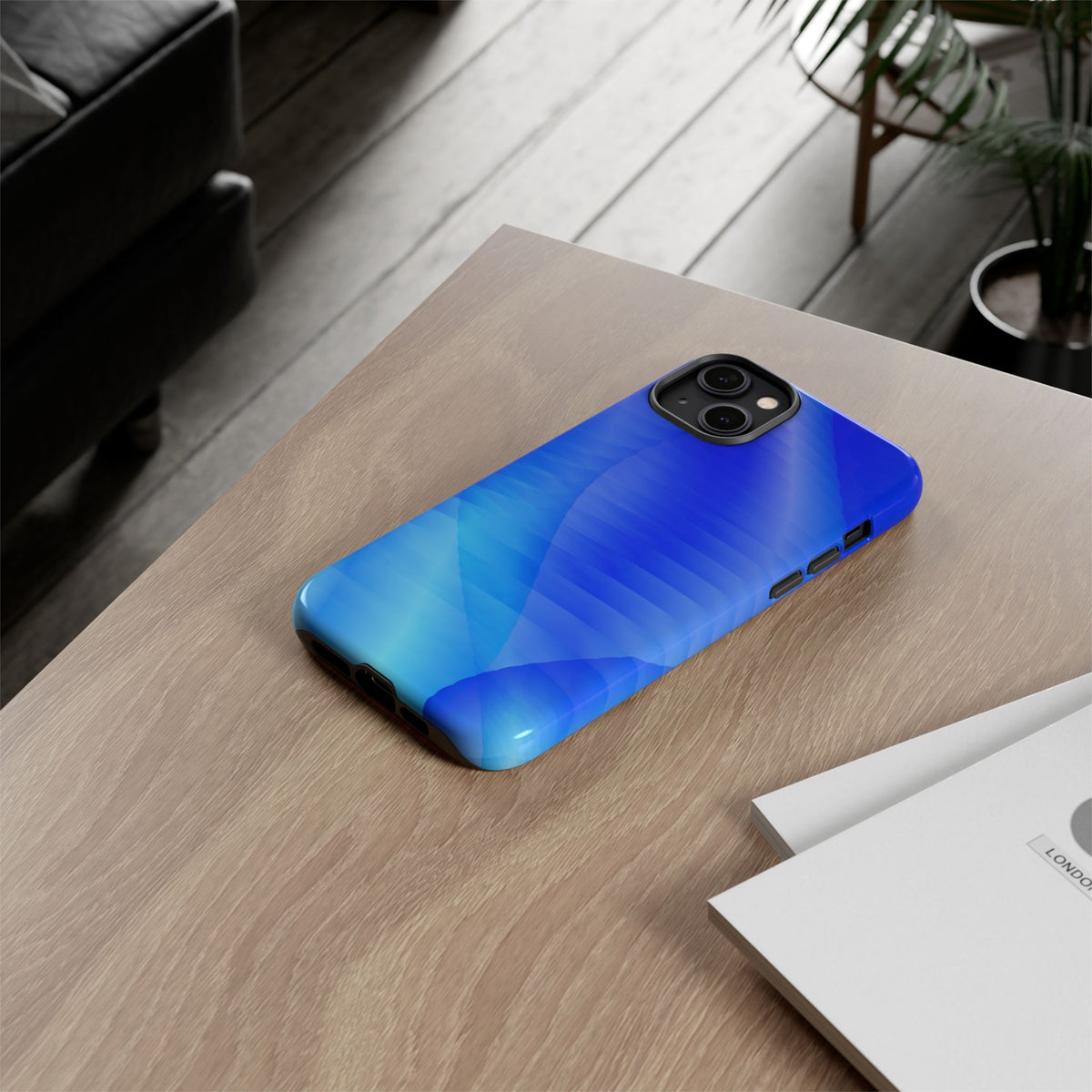 Phone Case — Blue Abstract Wave Tough Phone Case