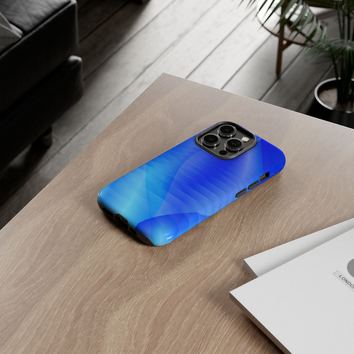 Phone Case — Blue Abstract Wave Tough Phone Case