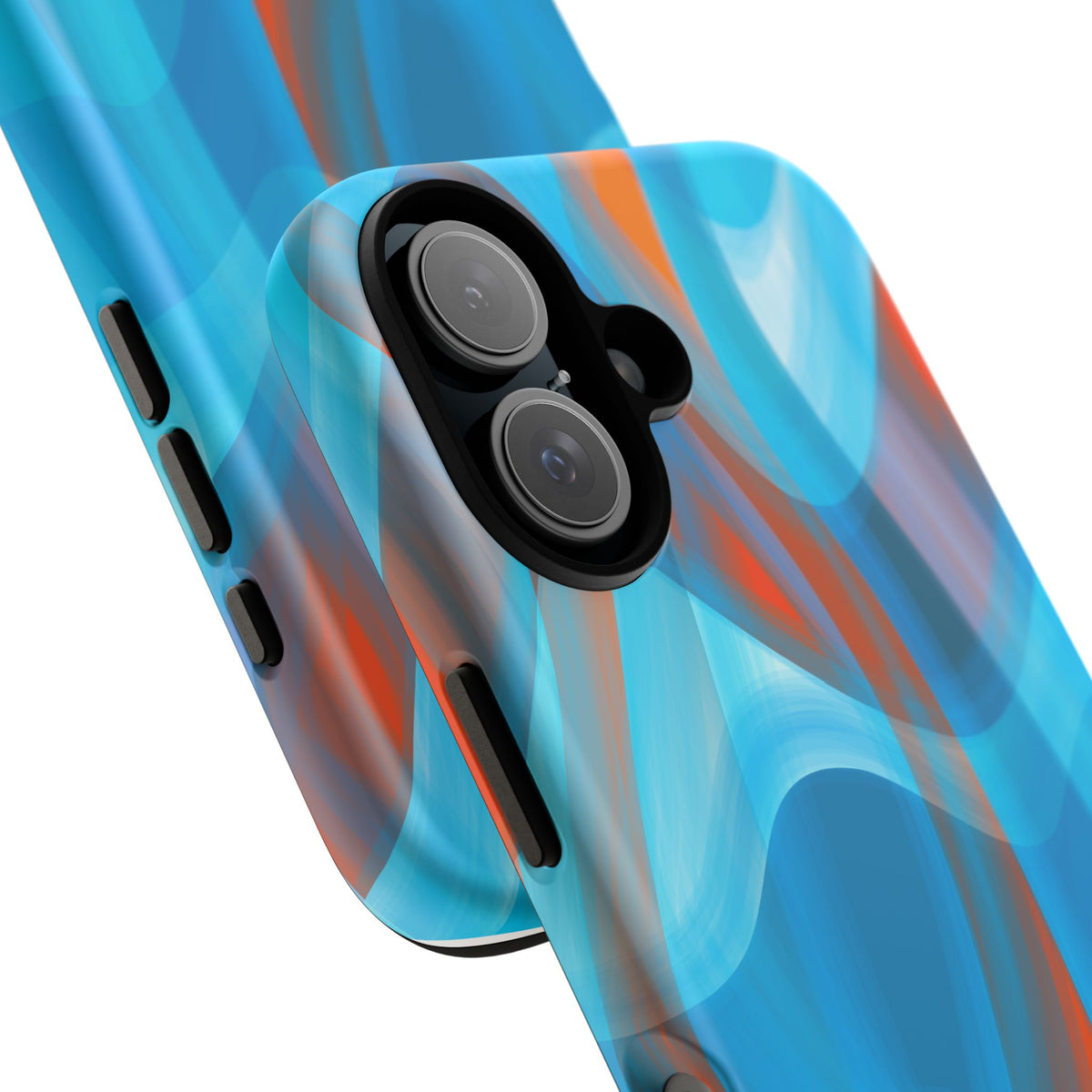 Blue Orange Abstract Phone Case — Swirl Art Tough Phone Cover