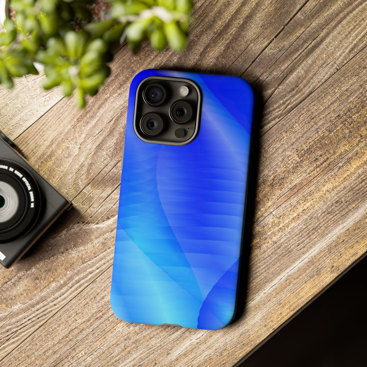Phone Case — Blue Abstract Wave Tough Phone Case
