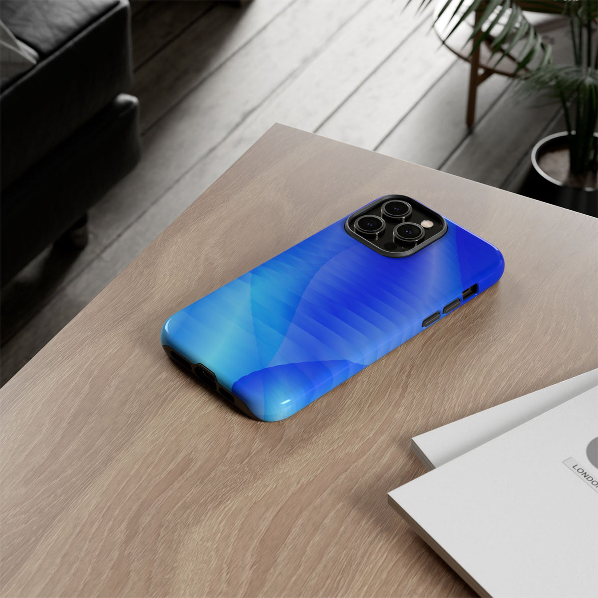 Phone Case — Blue Abstract Wave Tough Phone Case