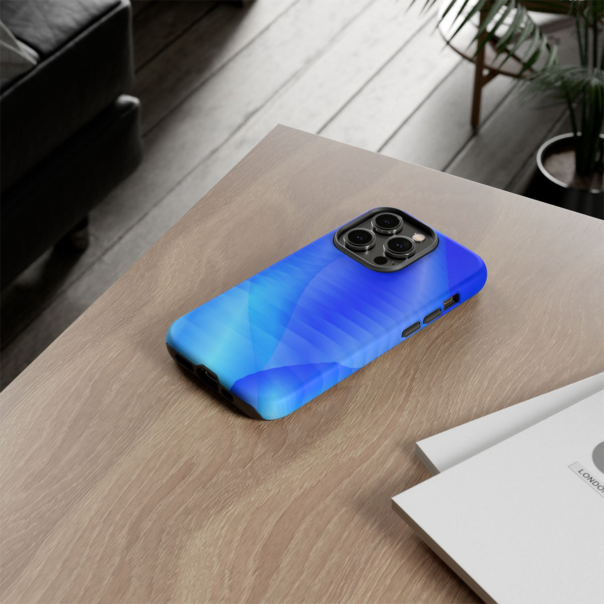 Phone Case — Blue Abstract Wave Tough Phone Case