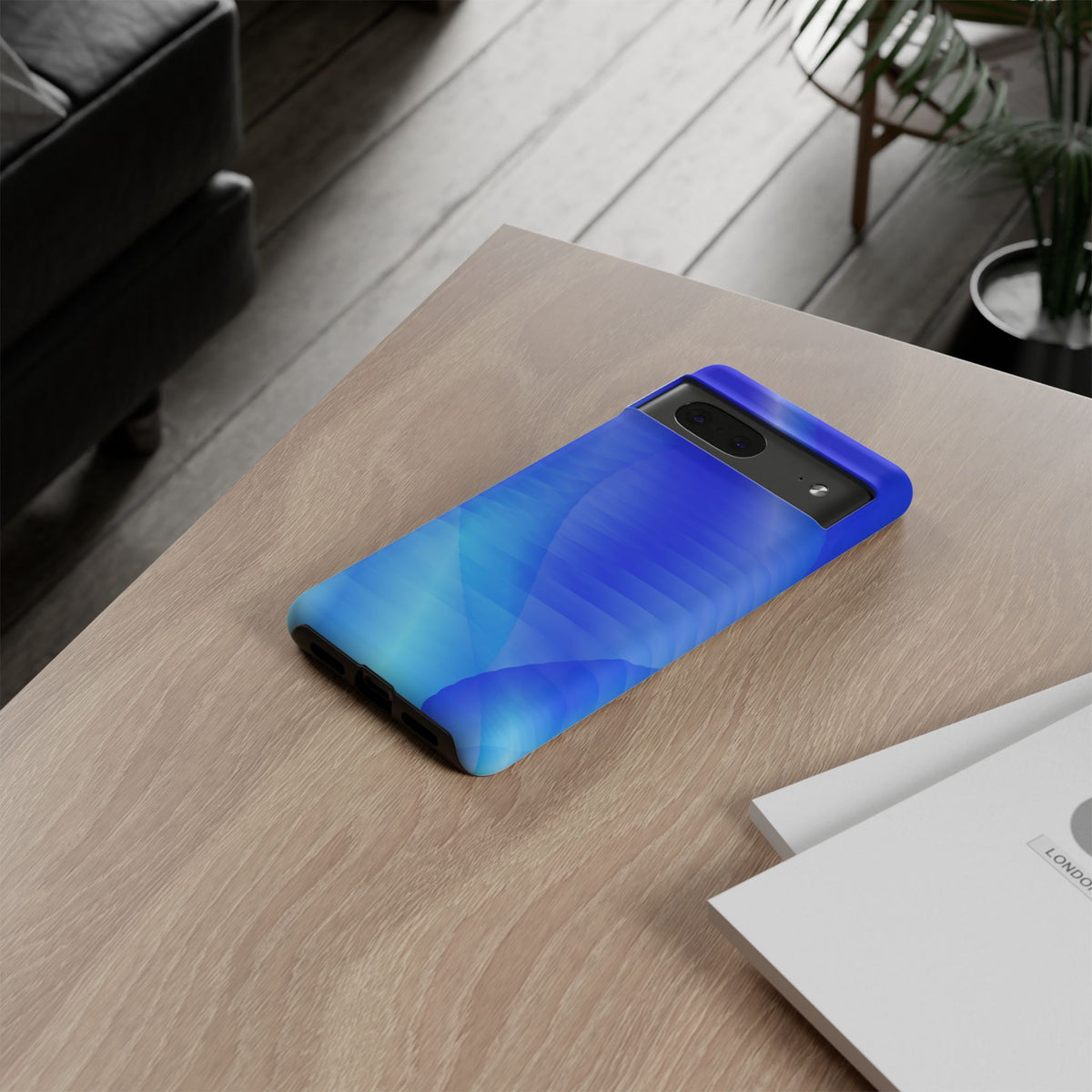 Phone Case — Blue Abstract Wave Tough Phone Case
