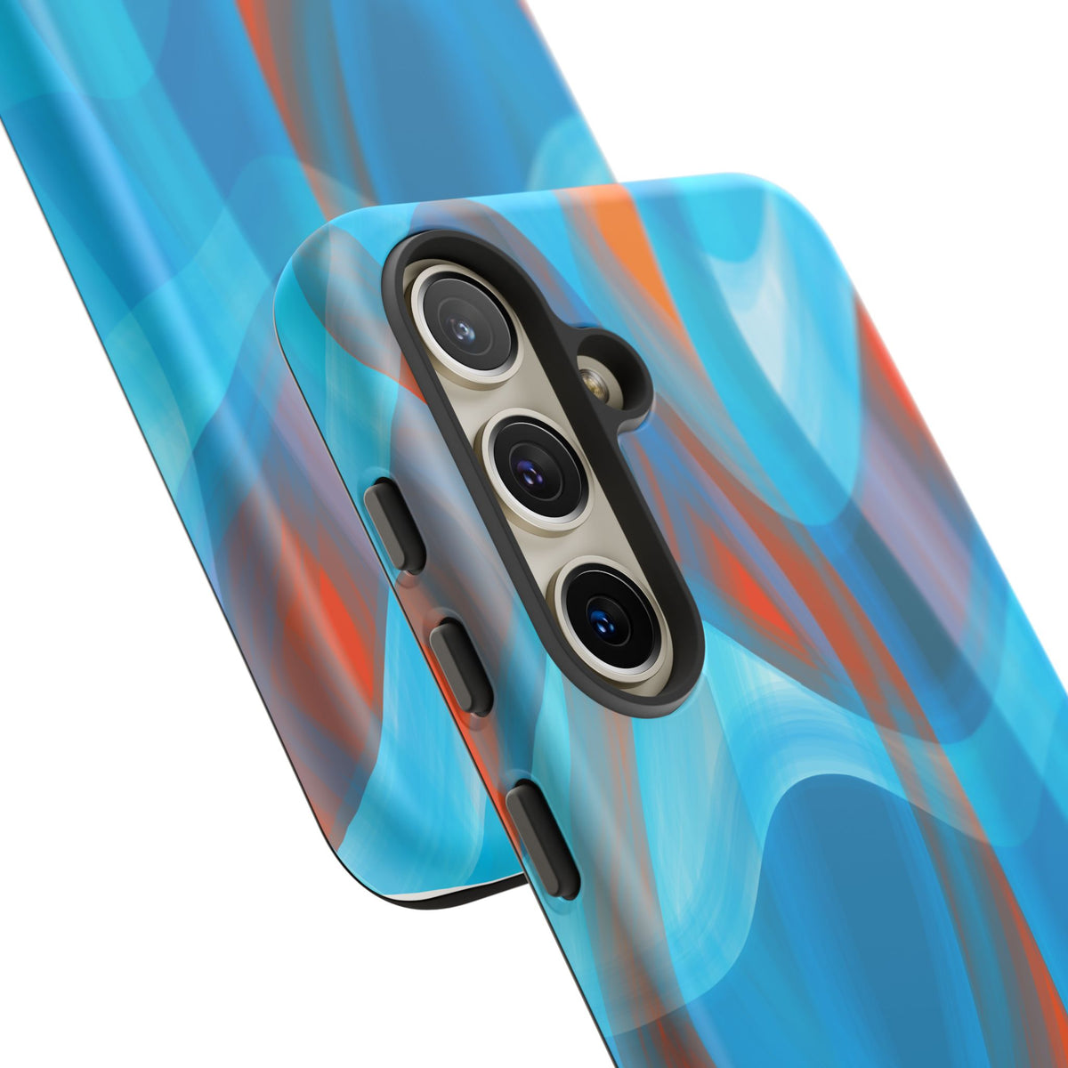 Blue Orange Abstract Phone Case — Swirl Art Tough Phone Cover