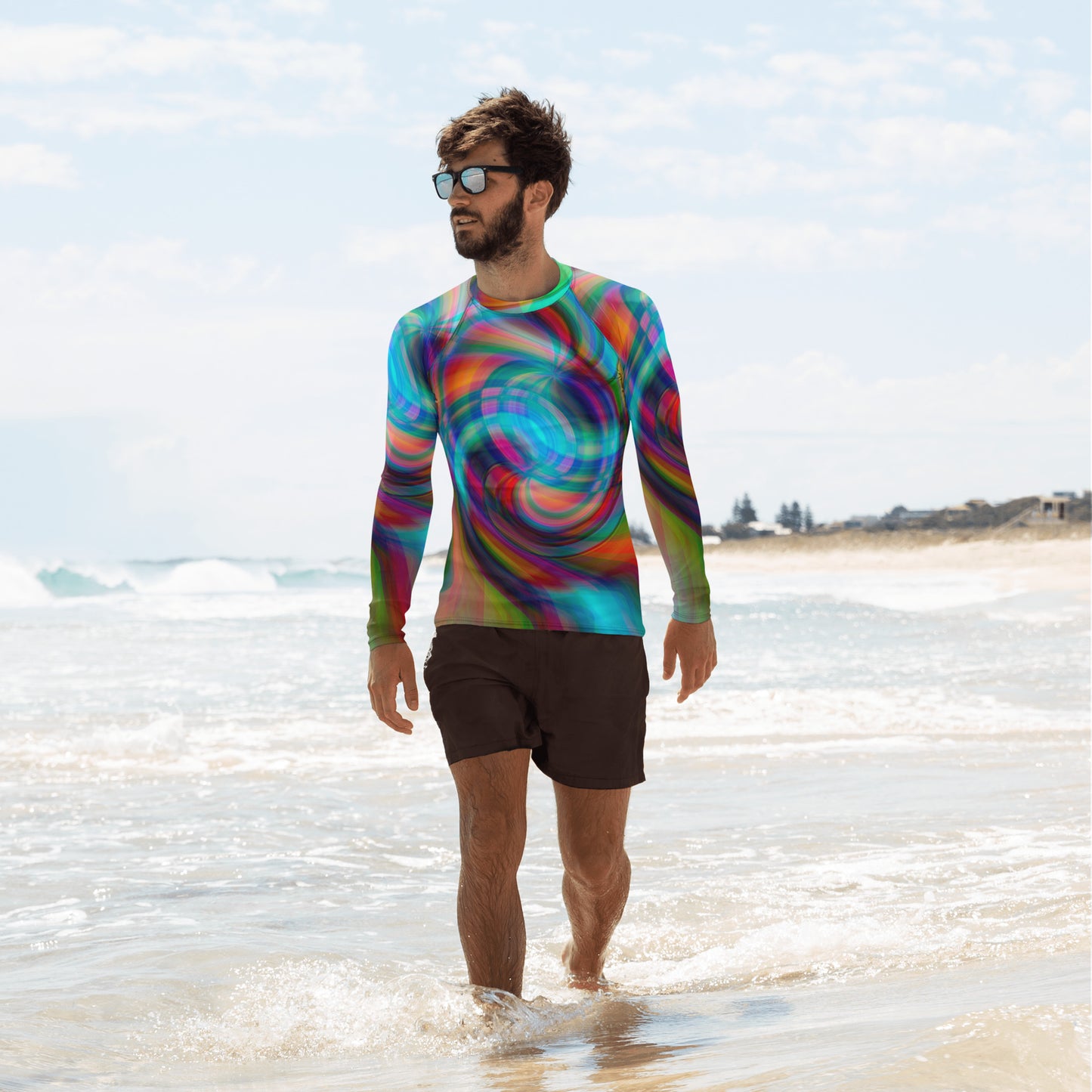 Camiseta deportiva para hombre piscodélica