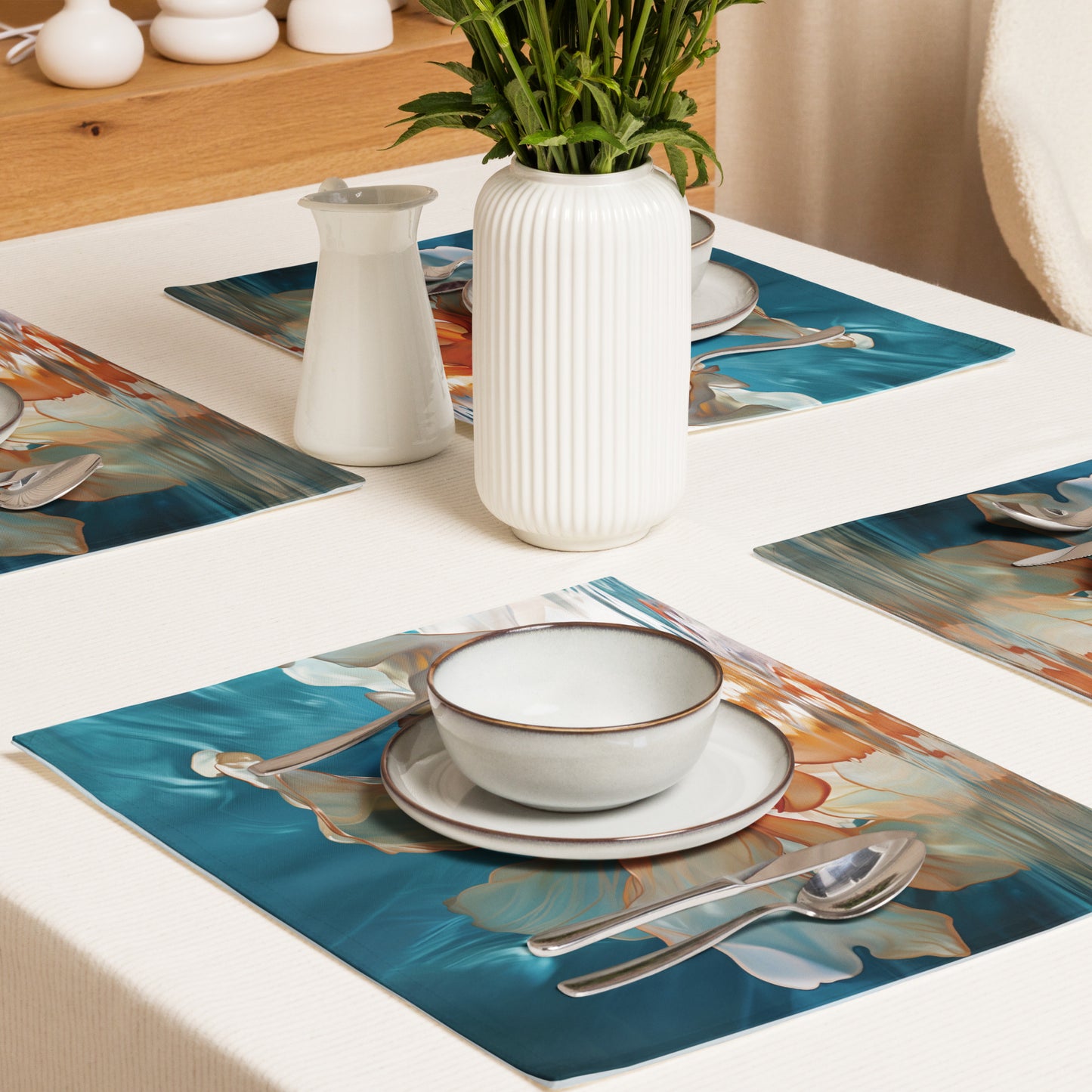 Juego de manteles individuales - Flor flotante